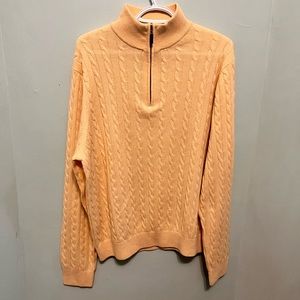 Fairway & Greene - Men’s Medium - 100% Italian Cashmere Zip Up Sweater -Yellow